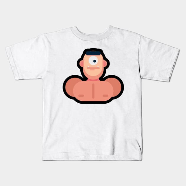 Giant Cyclops Kids T-Shirt by drawflatart9